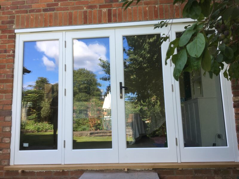 White bi fold doors