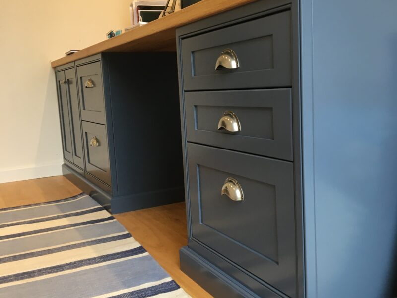 Painted desk with timber top