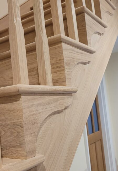Ash staircase left in natural state