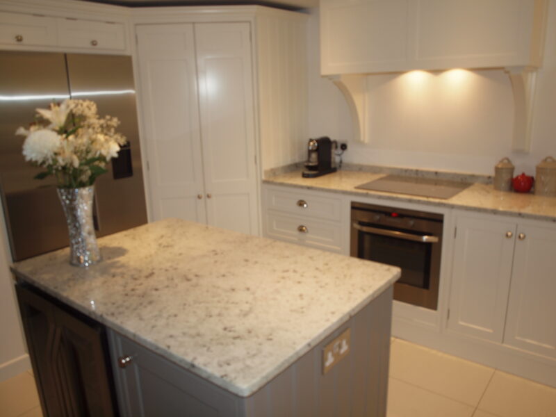 Painted kitchen and island unit